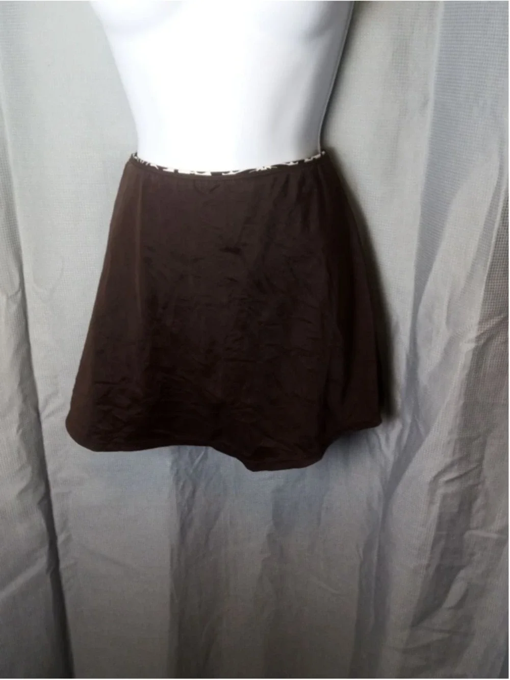 Croft & Barrow Brown White Swim Skirt Size 12